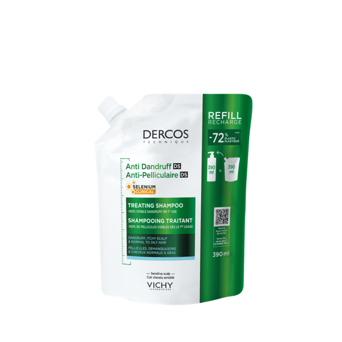 Vichy Dercos Shampoo Anti-dandruff rasv. hiuksille täyttöpakkaus 390 ml bild 2