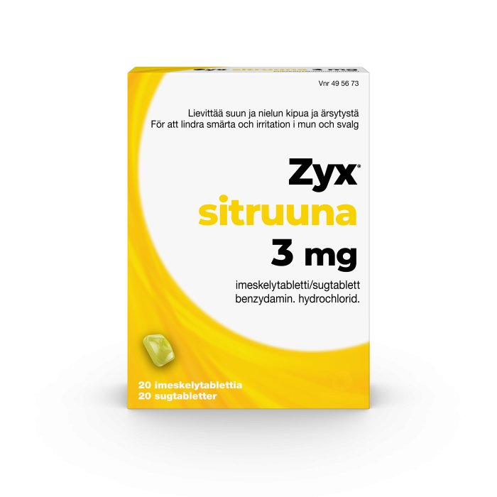 ZYX SITRUUNA imeskelytabletti 3 mg 20 fol kuva 6