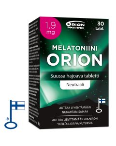 MELATONIINI ORION 1,9 MG SUUSSA HAJOAVA 30 TABL
