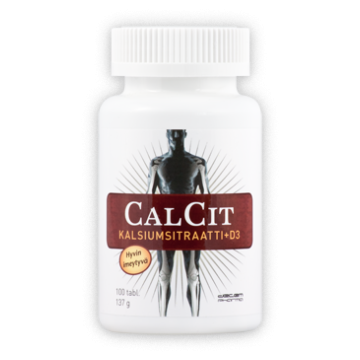 CALCIT KALSIUMSITRAATTI + D3-VITAMIINI X100 TABL