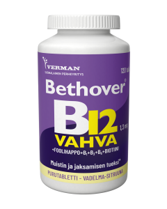 Bethover Strong B12 Vadelma-Sitruuna 120 tabl