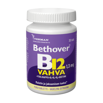 Bethover Strong B12 Vadelma-Sitruuna 30 tabl
