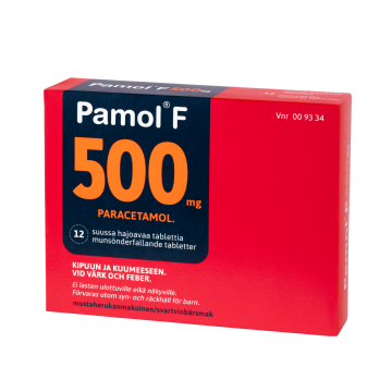 PAMOL F 500 mg tabl, suussa hajoava 12 fol