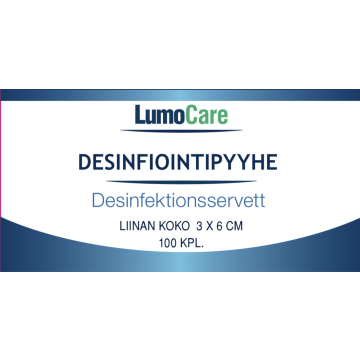 Lumocare desinfiointipyyhe 3 x 6 cm 100 kpl
