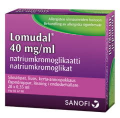 LOMUDAL silmätipat, liuos, kerta-annospakkaus 40 mg/ml 20 x 0,35 ml