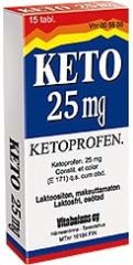 KETO 25 mg tabl, kalvopääll 15 fol