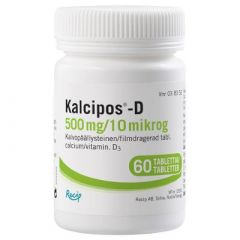 KALCIPOS-D 500 mg/10 mikrog tabl, kalvopääll 60 kpl