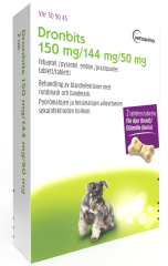 DRONBITS 150 mg / 144 mg / 50 mg vet tabl 2 fol