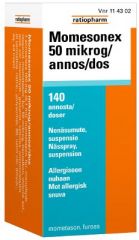 MOMESONEX 50 mikrog/annos nenäsumute, susp (sumutepumppu)140 annosta